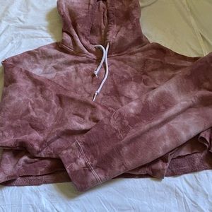 Pink tie-dye cropped sweatshirt